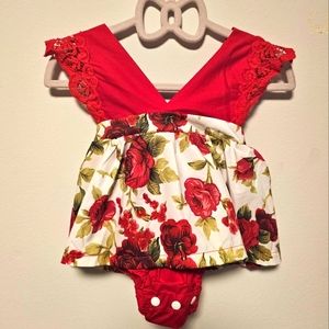 Red Floral Dress for baby girl